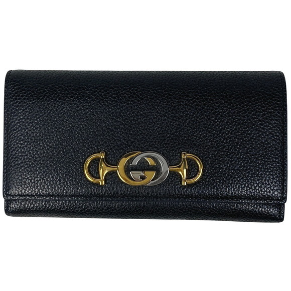 Gucci Zumi Continental Wallet Bifold Black Leather - Picture 1 of 6